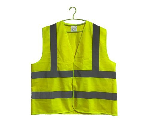Personal Protective Fluorescent Yellow Hi Vis Reflective Sanitationman Vest on Street with Magic Stickers