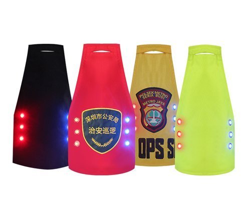 Custom Logo USB Charging Shoulder Strap Led Eyelet Lamp Armband Sleeve for Police