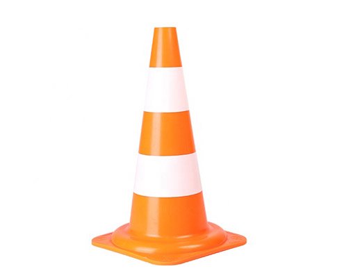Cheap 20 Inch 500mm Orange Polypropylene European Weighted Traffic Cone with White Sticker
