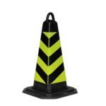 Retailer 700mm Two Pieces Reflective EVA Square Road Block Black Cones 28 Inch with Lifting O Ring