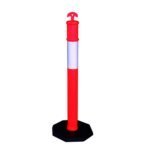 Dealer 42 Inch 1150mm Orange Reflective Road PU Plastic Delineator T Top Posts with Hi Vis Bands