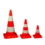 20 Inch 500mm Flowing Orange Polyvinyl Chloride European Weighted Road Cones with High Reflective Bands