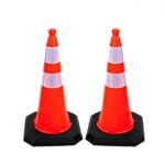 Best Seller 30 Inch 750mm Reflective PE Plastic Traffic Red Security Cones with Rubber Base