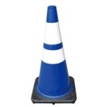 Wholesaler Black Base 450mm Blue Reflective Road Caution Cones 18 Inch
