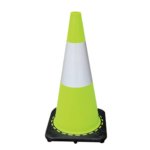 Supplier Black Base 700mm Lime Green Reflective Traffic Delineator Cones 28 Inch