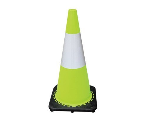 Supplier Black Base 700mm Lime Green Reflective Traffic Delineator Cones 28 Inch