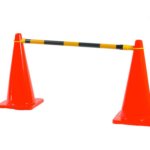 1250-2000mm Reflective PVC Yellow and Black Retractable Cone Connectors