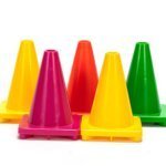 Adorable 6 Inch 150mm Flowing Yellow Kids Mini Toy Cones in Kindergarten