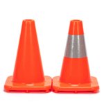 Durable 12 Inch 300mm Flowing Red Reflective Children Small Football Guide Cones in Yard