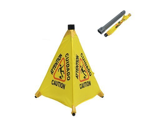 3 Sides Wet Floor Sign 31" Pop Up Safety Caution Cones