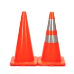 Supplier 700mm Flowing Orange Reflective Highway Traffic Cones 28 Inch