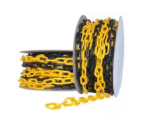 8mm Yellow and Black Traffic Control PE Plastic Chain 50m