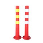 Vendor 30 Inch 750mm Orange Reflective PE Flexible Parking Lot Bollards