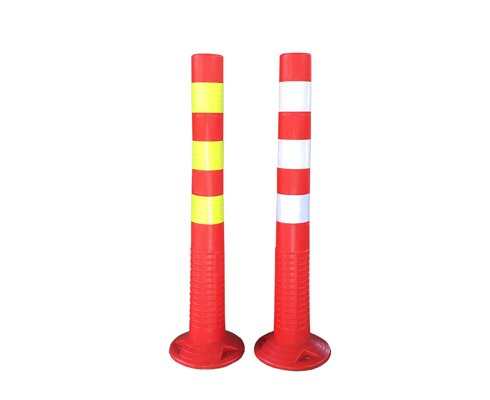 Vendor 30 Inch 750mm Orange Reflective PE Flexible Parking Lot Bollards