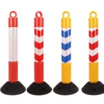 Best Selling 32 Inch 800mm Rebounded Red Reflective Flexible Channelizer Posts on Street with Hi Vis Bands