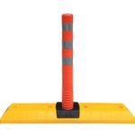 32 Inch 800mm PP Yellow Reflector Traffic Lane Separators with Reflector Orange Signal Post
