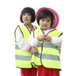 Factory Personal Protective Fluorescent Yellow Warning Reflective Schoolchildren Vests for Crossing Road with Velcro