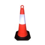 Importer 30 Inch 750mm Reflective Orange PE Plastic Traffic Parking Cones with Q Handlebar